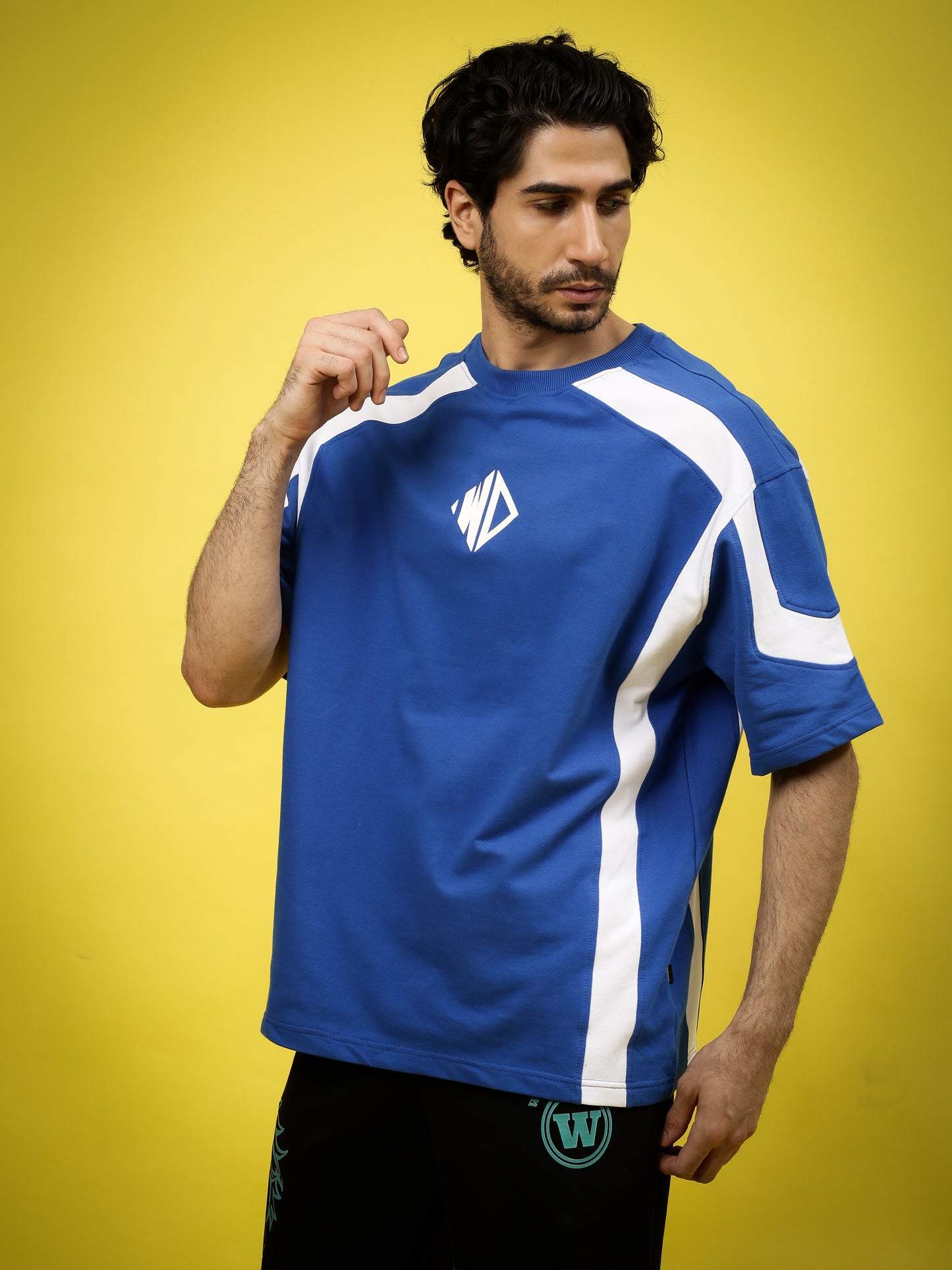 Rugby Over-Sized T-Shirt (Royal Blue-White)