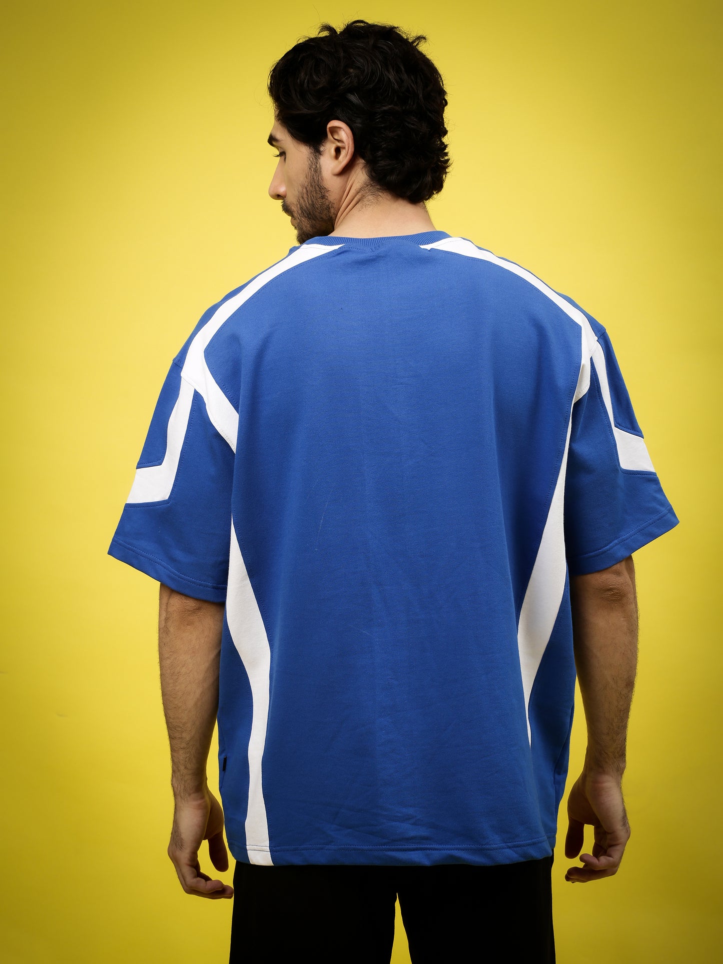 Rugby Over-Sized T-Shirt (Royal Blue-White)