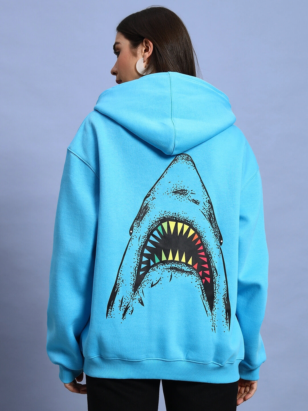 Women's Sharkwave Oversized Hoodie (Light Blue)