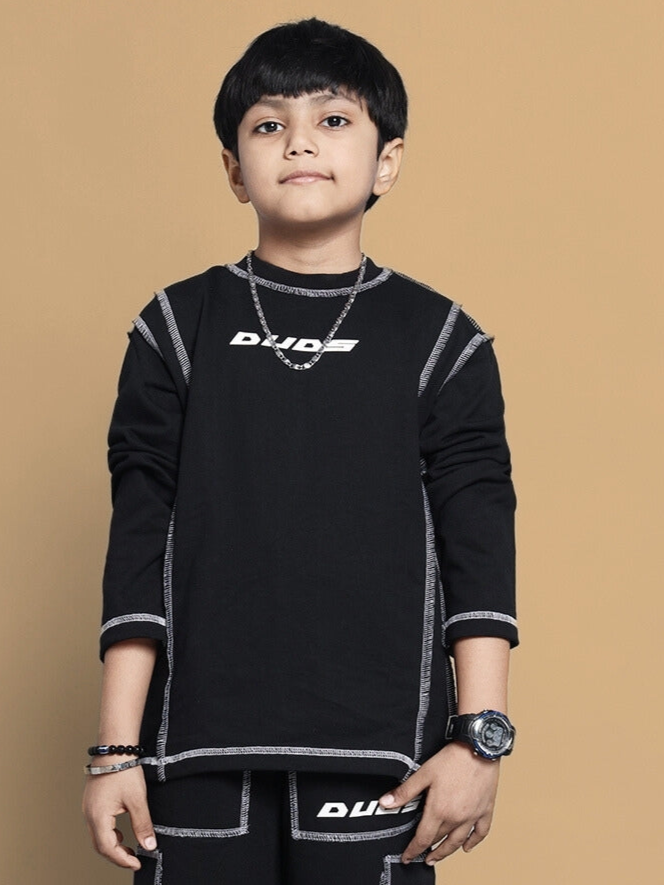 Dynamic Oversized Sweatshirt For Boys & Girls (Black)