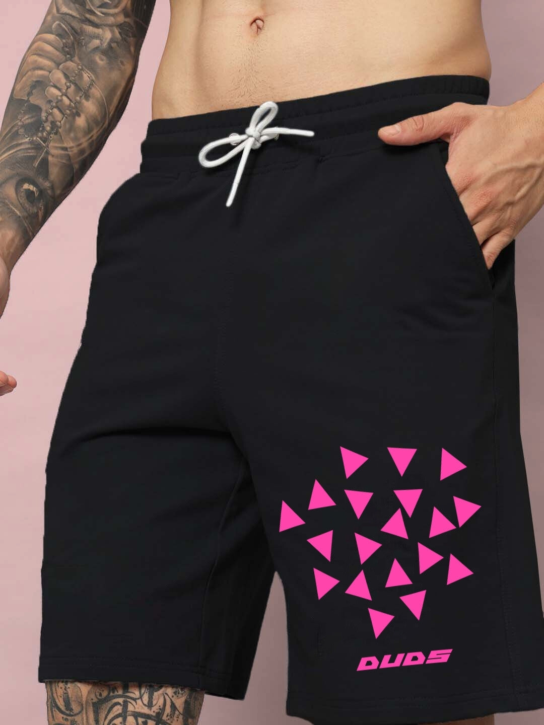 Star Dust Regular Fit Shorts (Black)