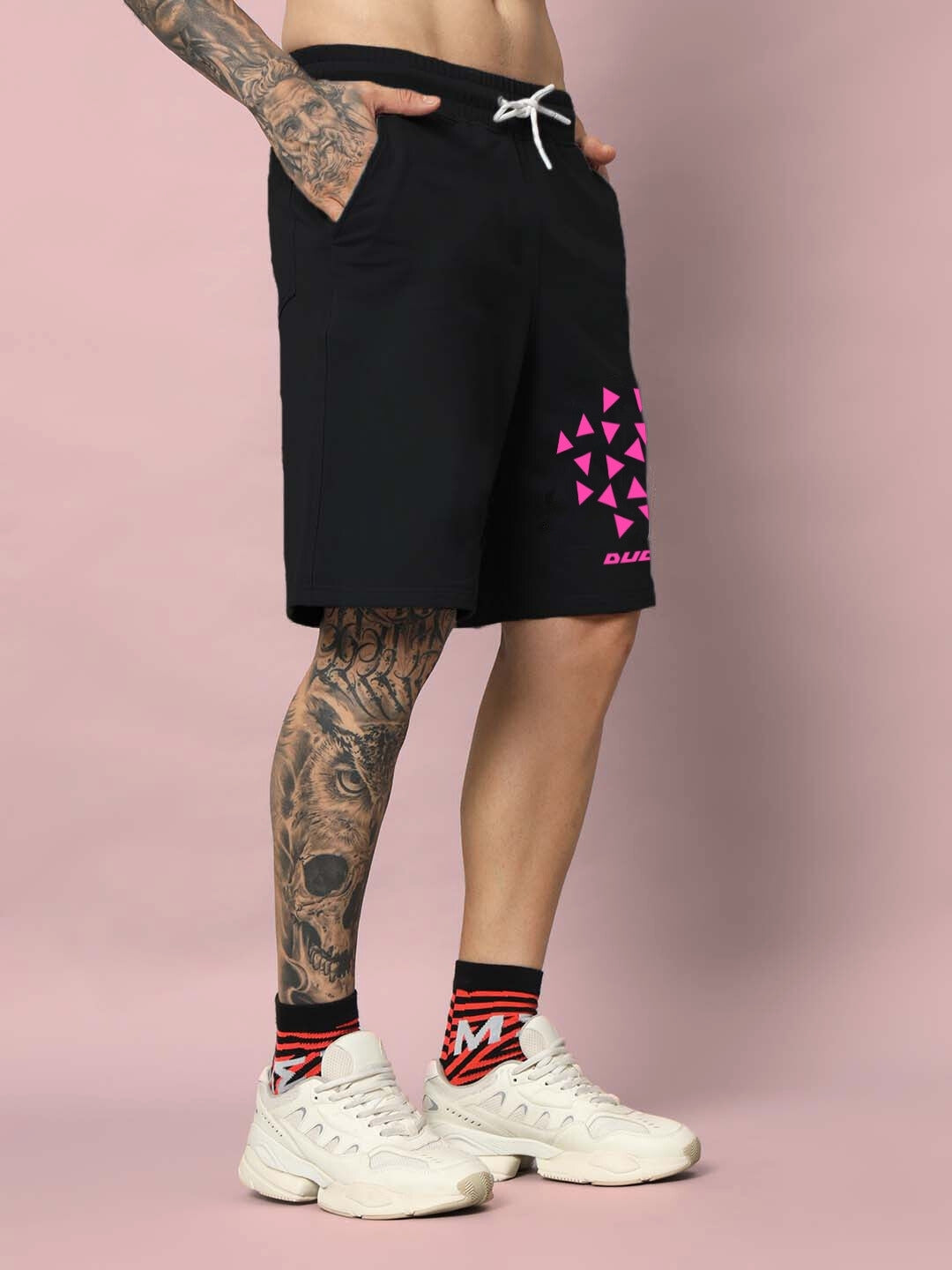 Star Dust Regular Fit Shorts (Black)