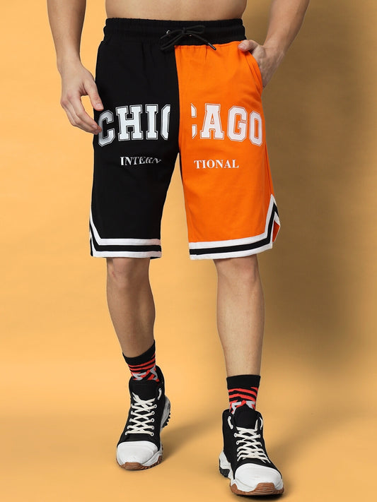 chicago regular fit shorts orange black