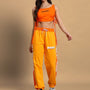 Women's Squeeze Co-Ord Set with Print (Yellow-Orange)