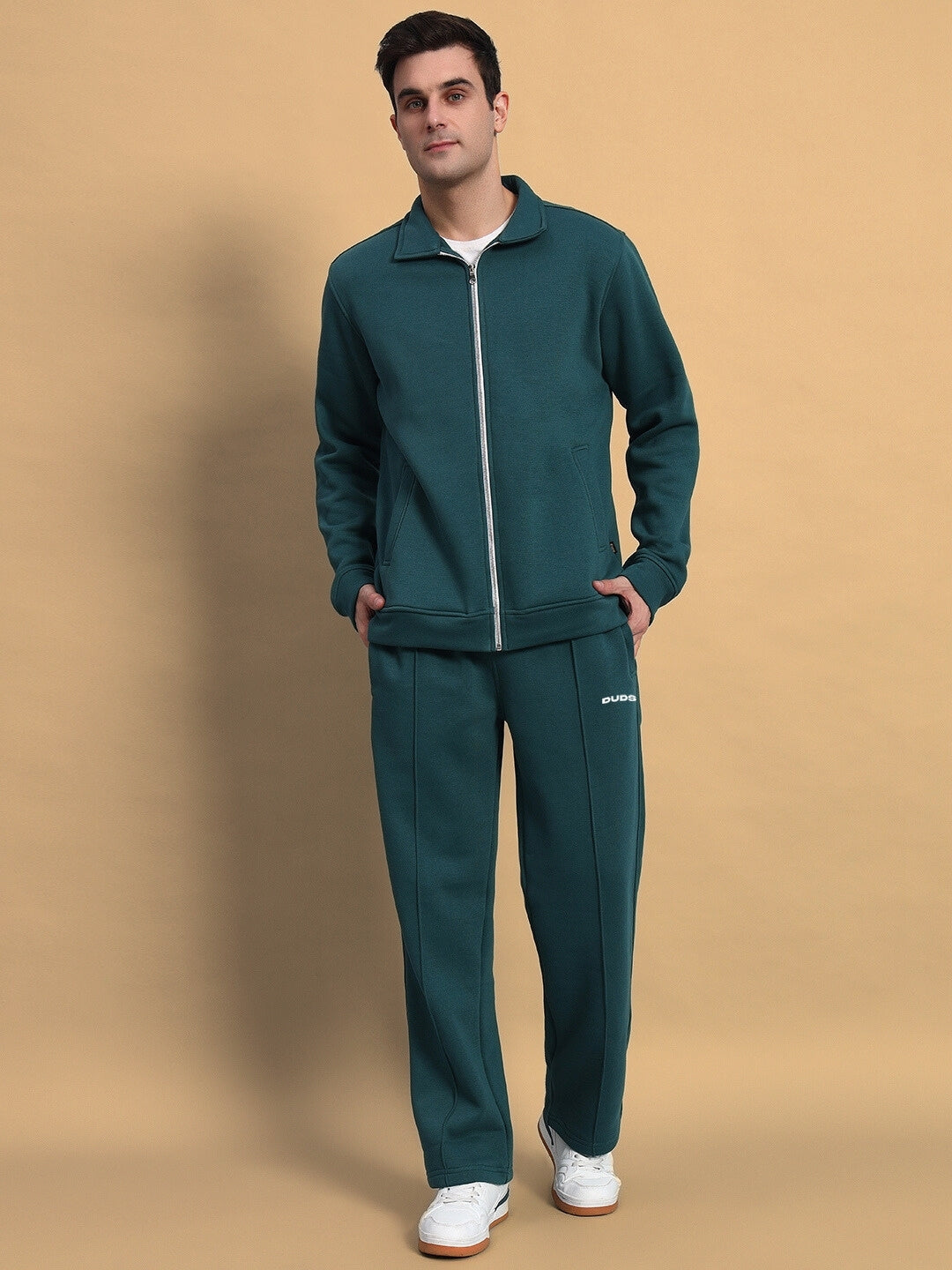 SHAGGY ZIPPER FLEECE CO-ORD SET (TEAL GREEN)