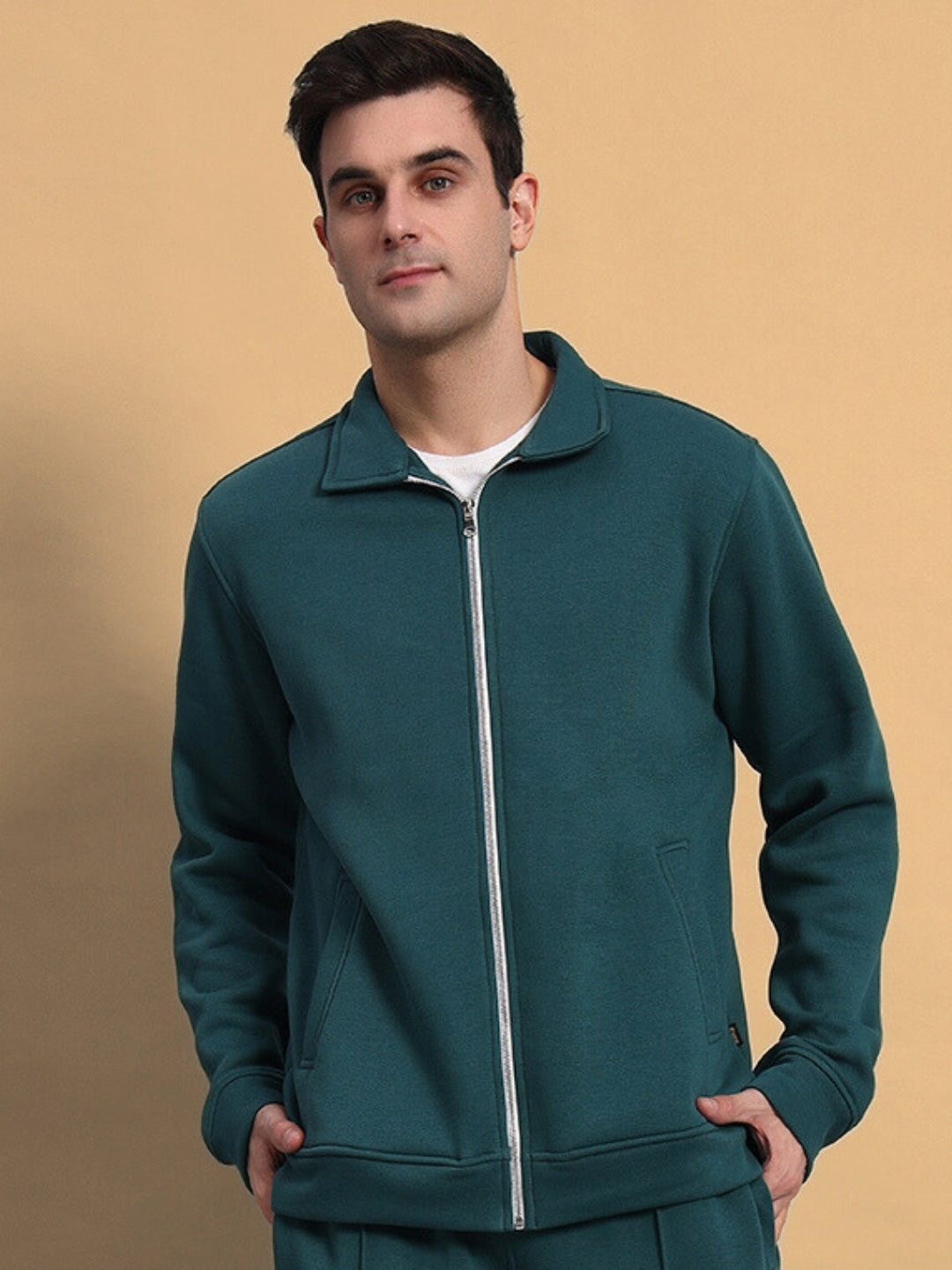 SHAGGY FLEECE JACKET (TEAL GREEN)