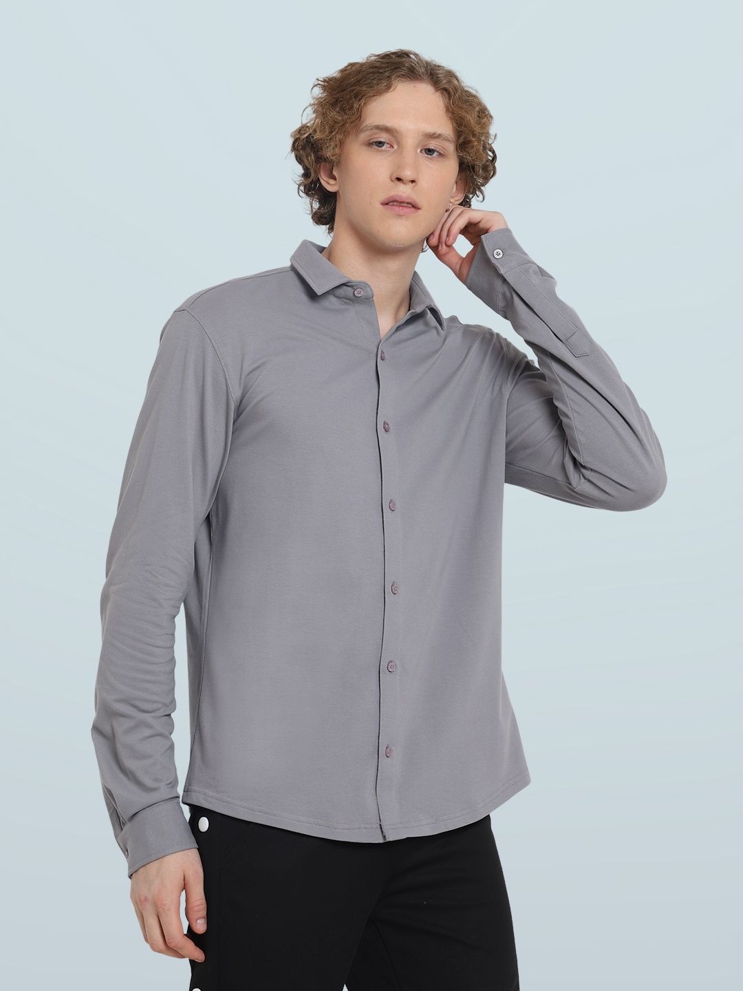 Silver Grey Sporty Pique Shirt - Wearduds