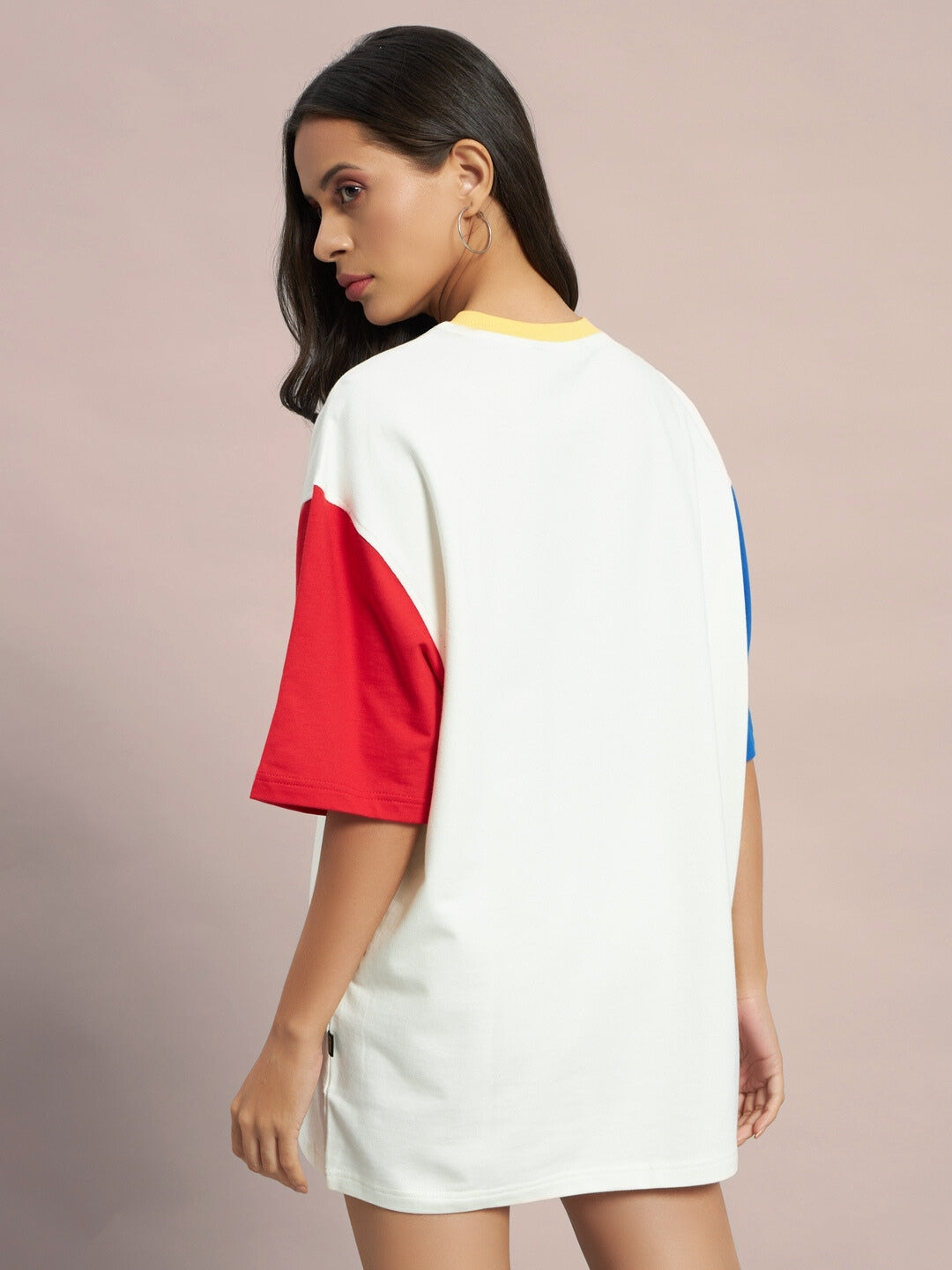 Women's Adonis Color Blocked Oversized T-Shirt (OFF White)