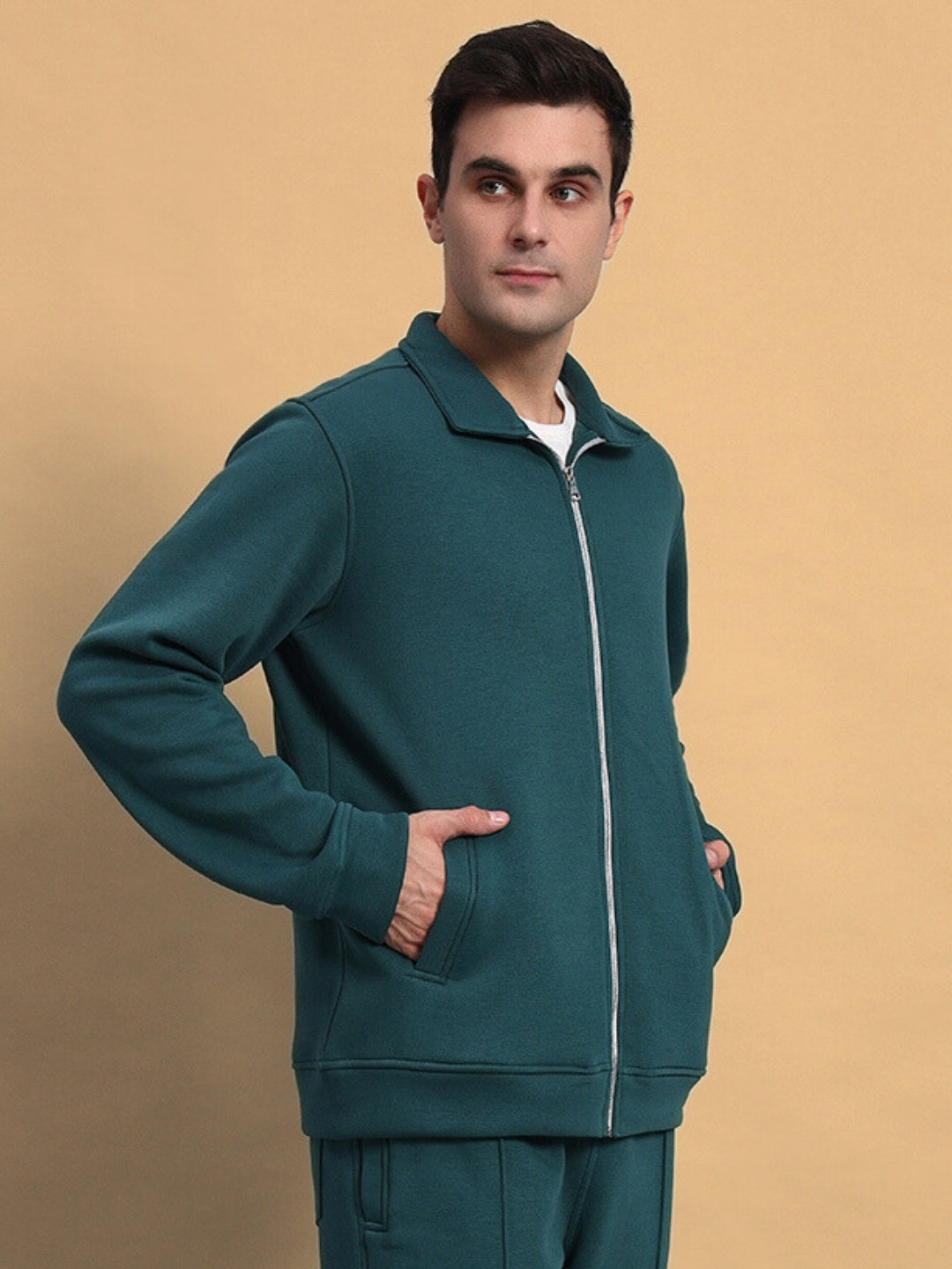 SHAGGY FLEECE JACKET (TEAL GREEN)