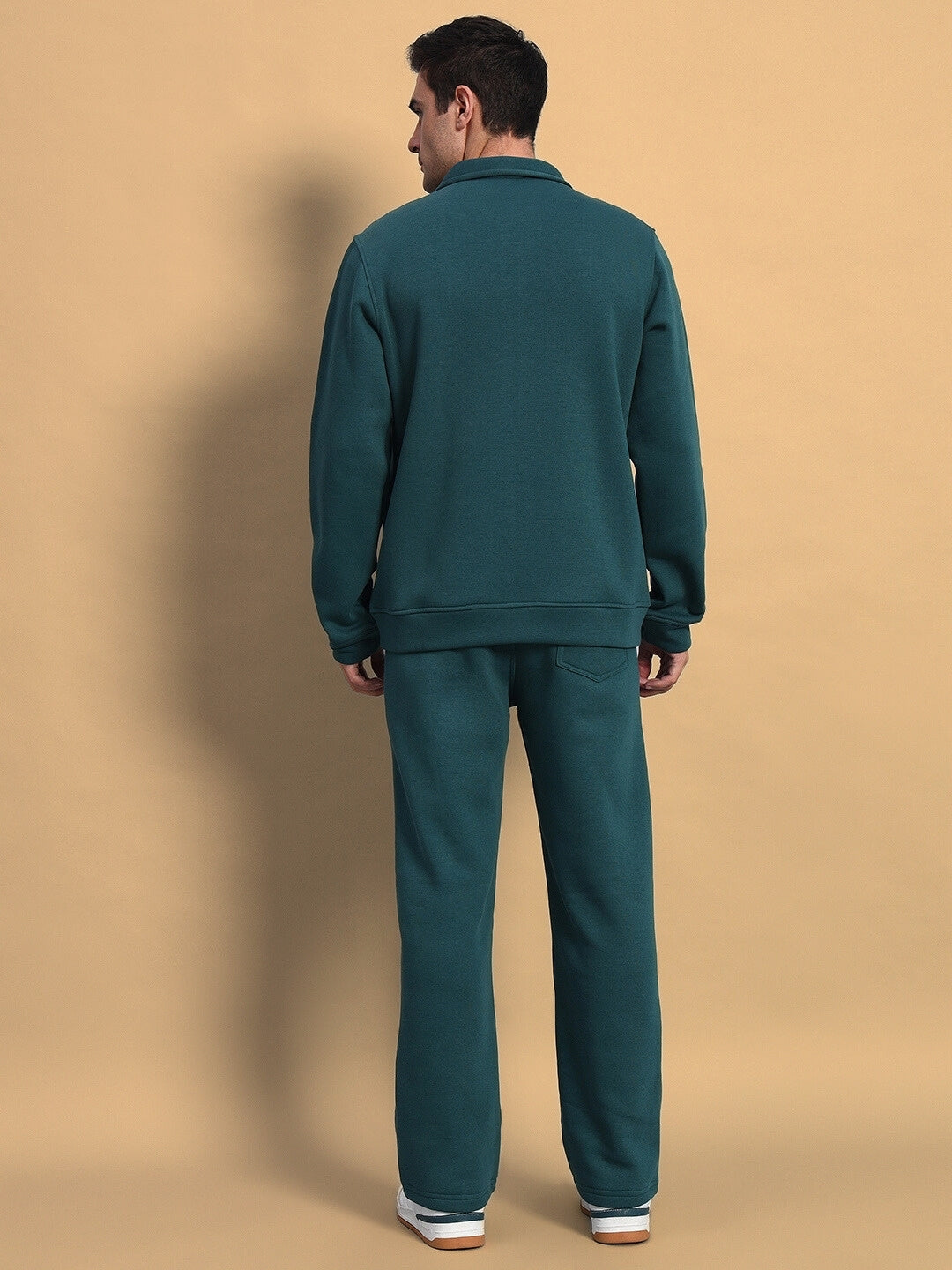 SHAGGY ZIPPER FLEECE CO-ORD SET (TEAL GREEN)