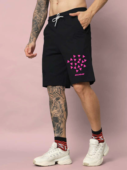 Star Dust Regular Fit Shorts (Black)