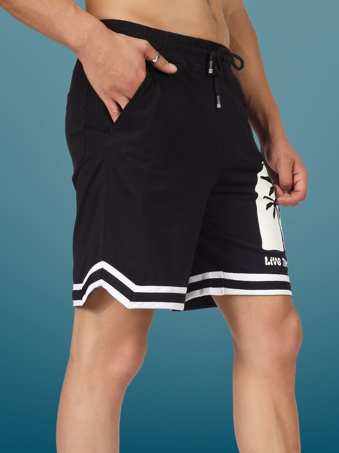 Live the dream Regular Fit Shorts (Black) - Wearduds