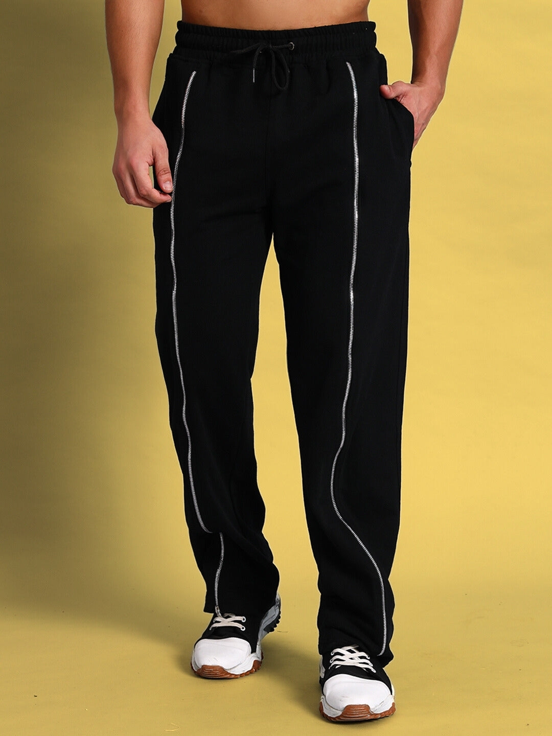 BRAZO FRONT OPEN ZIPPER JOGGERS (BLACK)