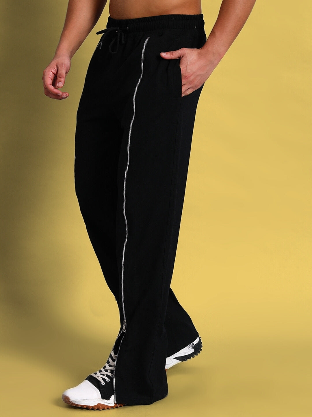 BRAZO FRONT OPEN ZIPPER JOGGERS (BLACK)