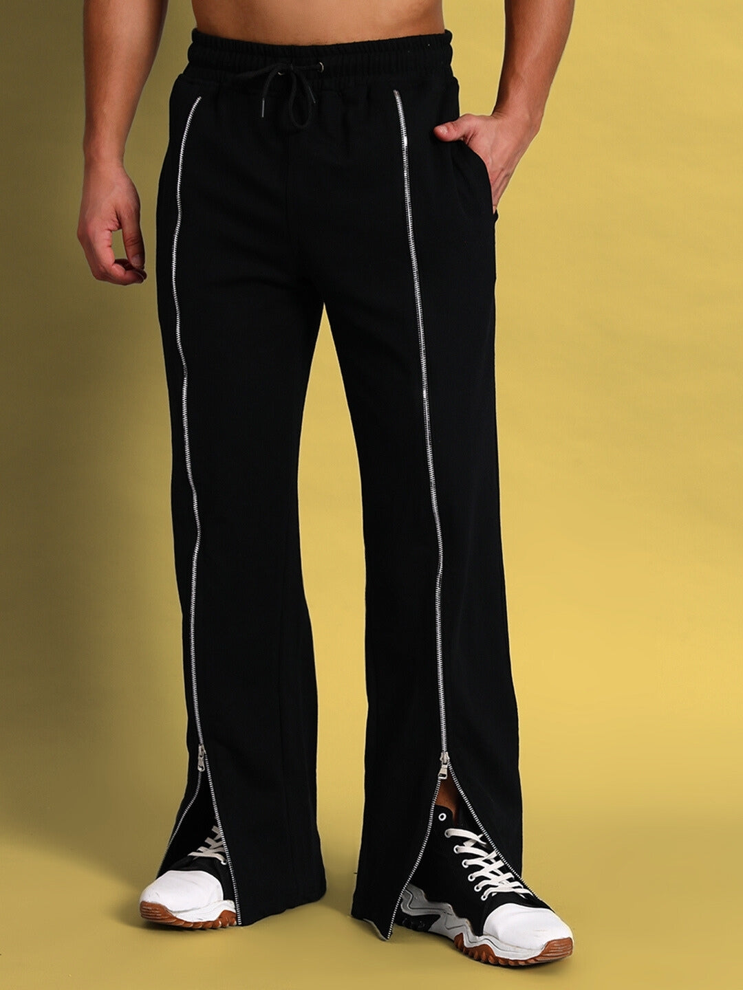 BRAZO FRONT OPEN ZIPPER JOGGERS (BLACK)