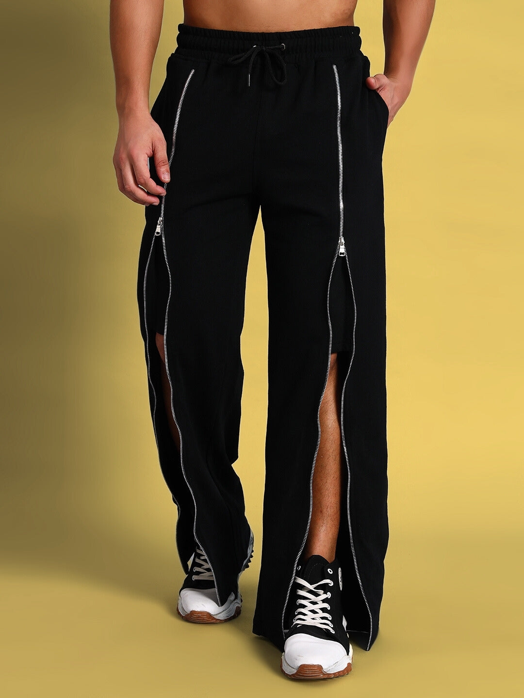 BRAZO FRONT OPEN ZIPPER JOGGERS (BLACK)