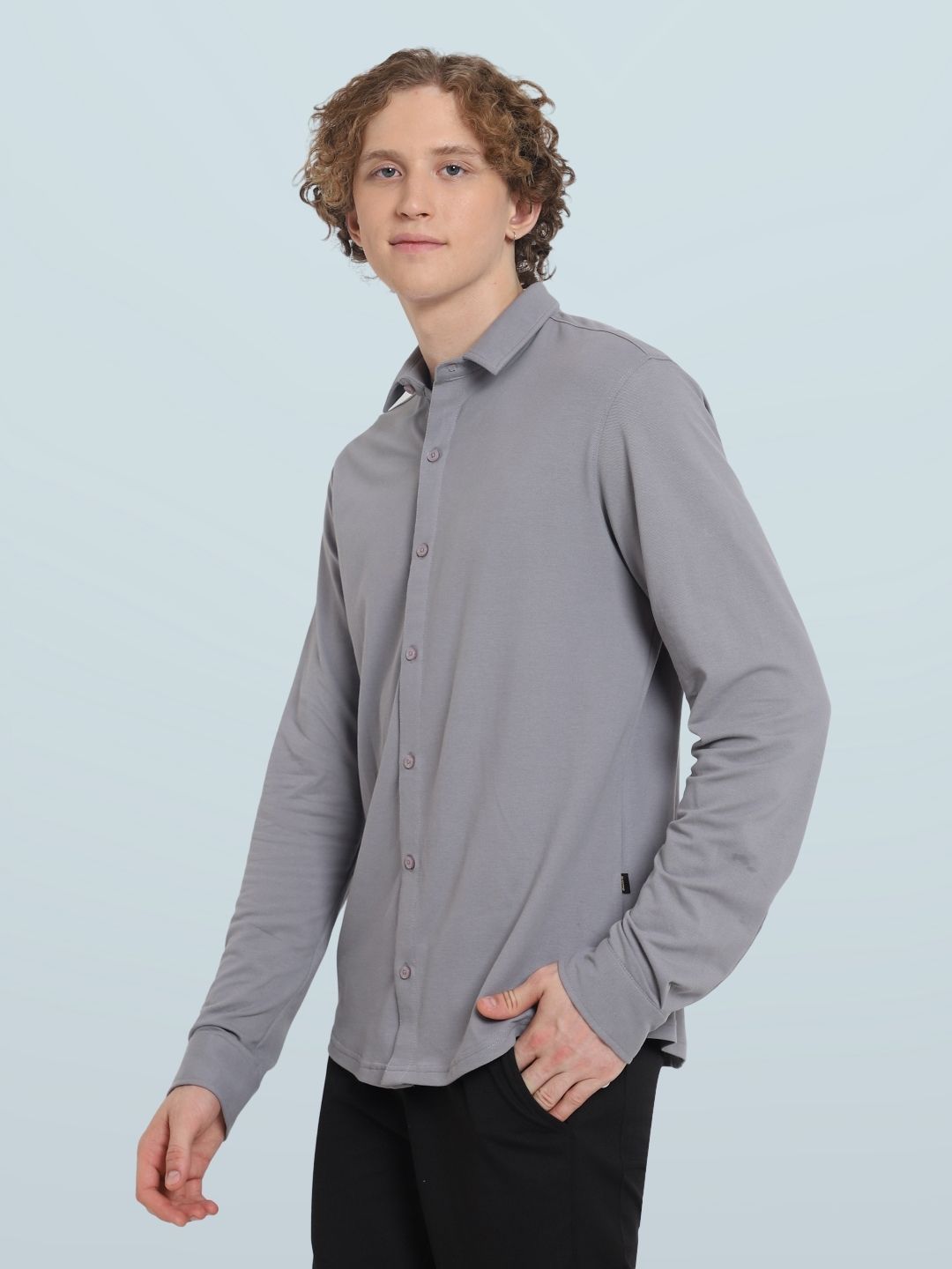 Silver Grey Sporty Pique Shirt - Wearduds