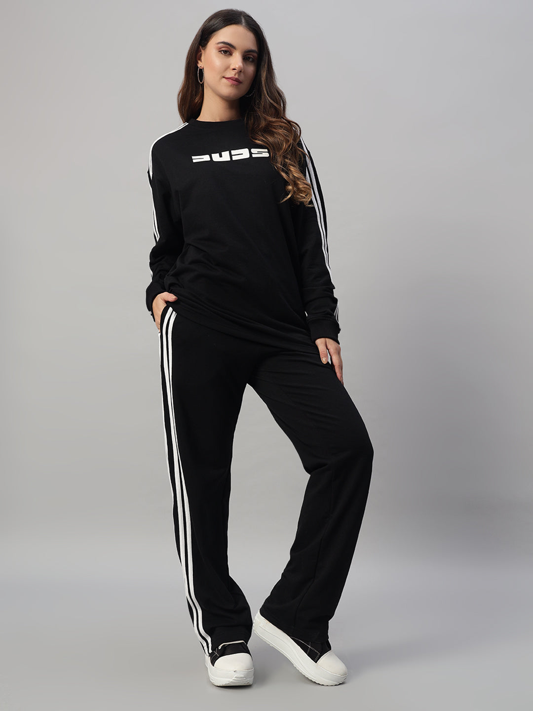 Women's Parka Oversized CO-Ord Set (Black)