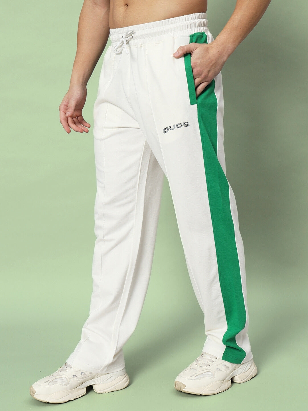 BREEZER SIDE CONTRAST JOGGERS (OFF-WHITE GREEN)