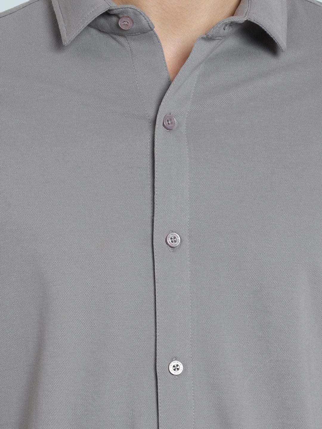 Silver Grey Sporty Pique Shirt - Wearduds