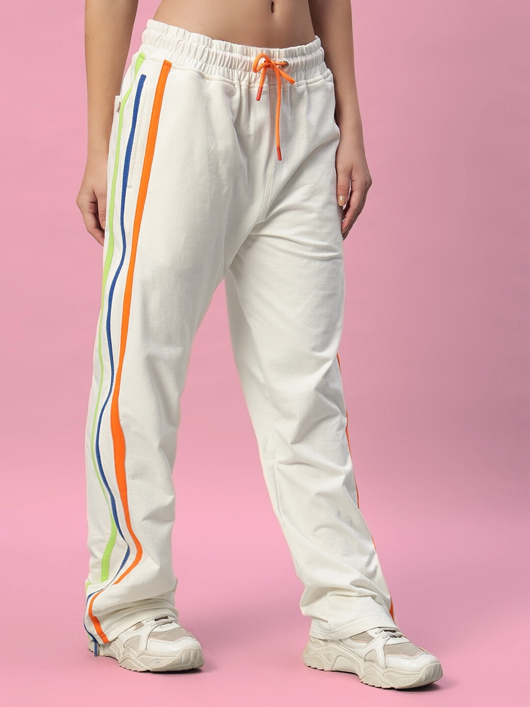 WOMEN'S IMPERIAL SIDE ZIPPER JOGGERS (OFF WHITE)