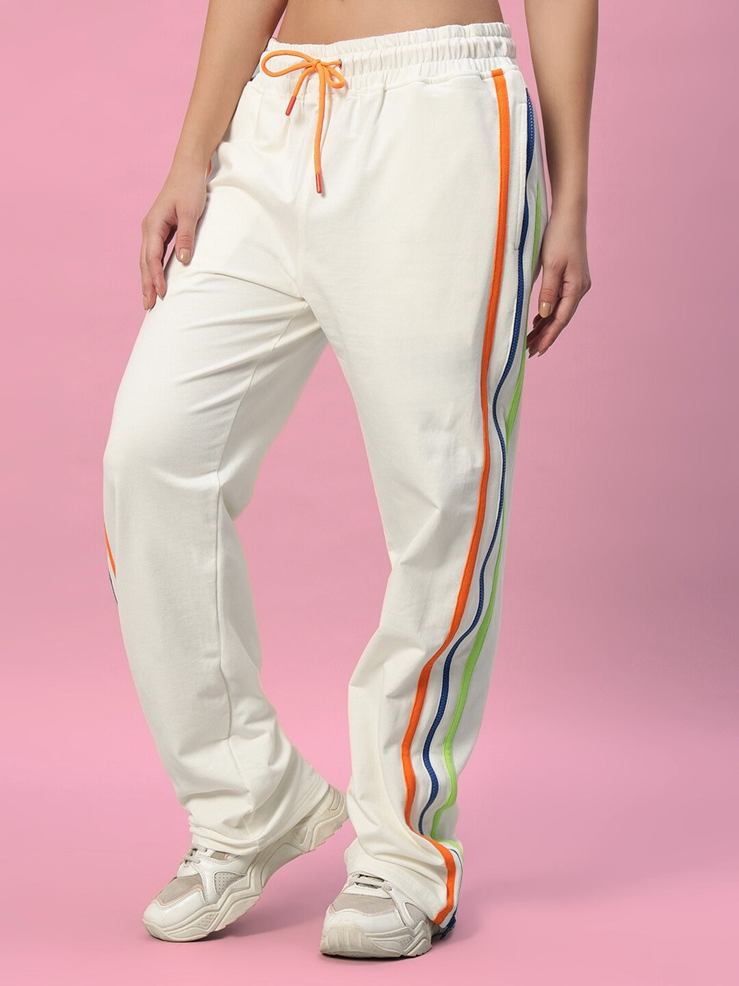 WOMEN'S IMPERIAL SIDE ZIPPER JOGGERS (OFF WHITE)