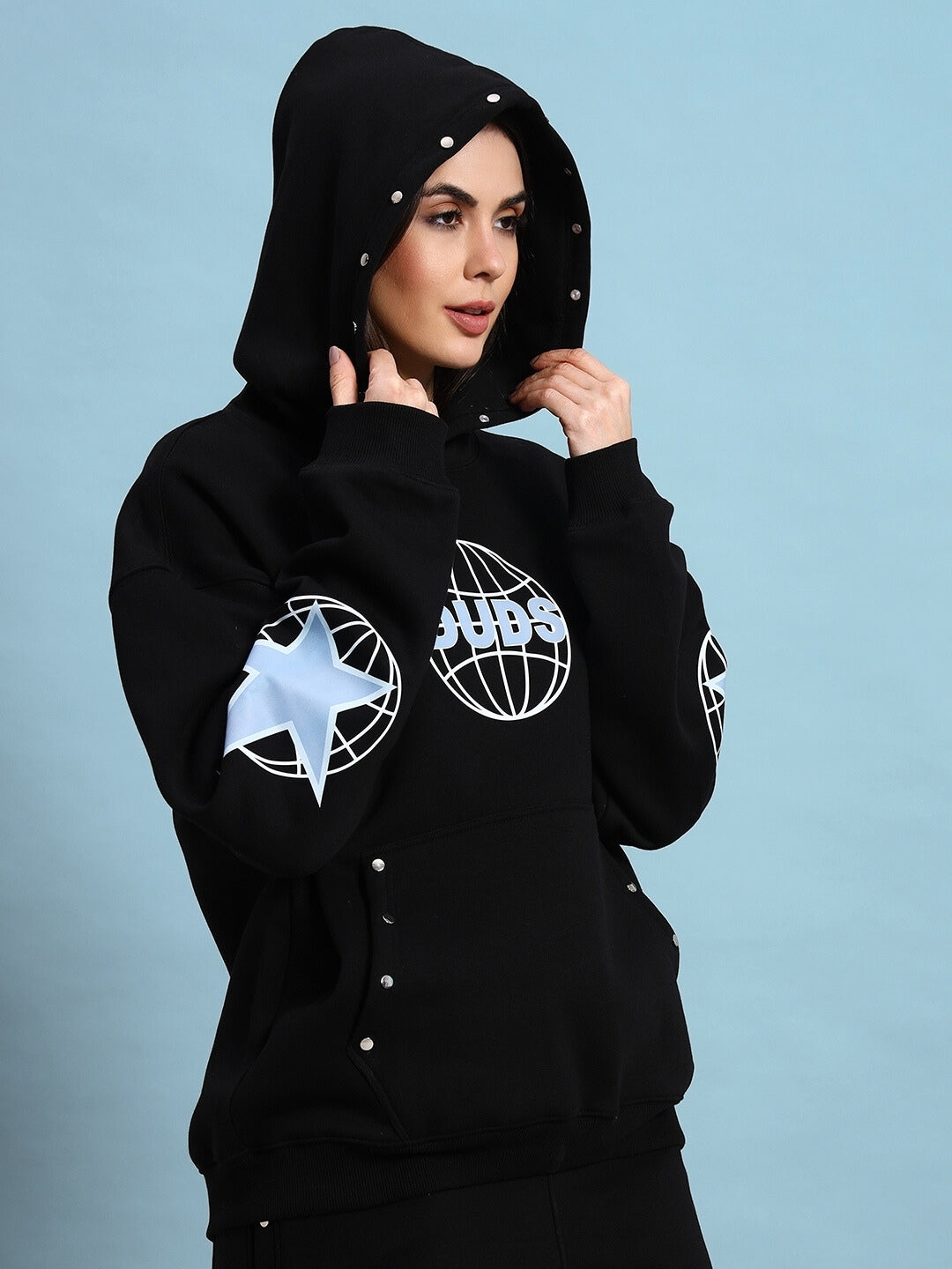 Women's Global Fleece Hoodie (Black)