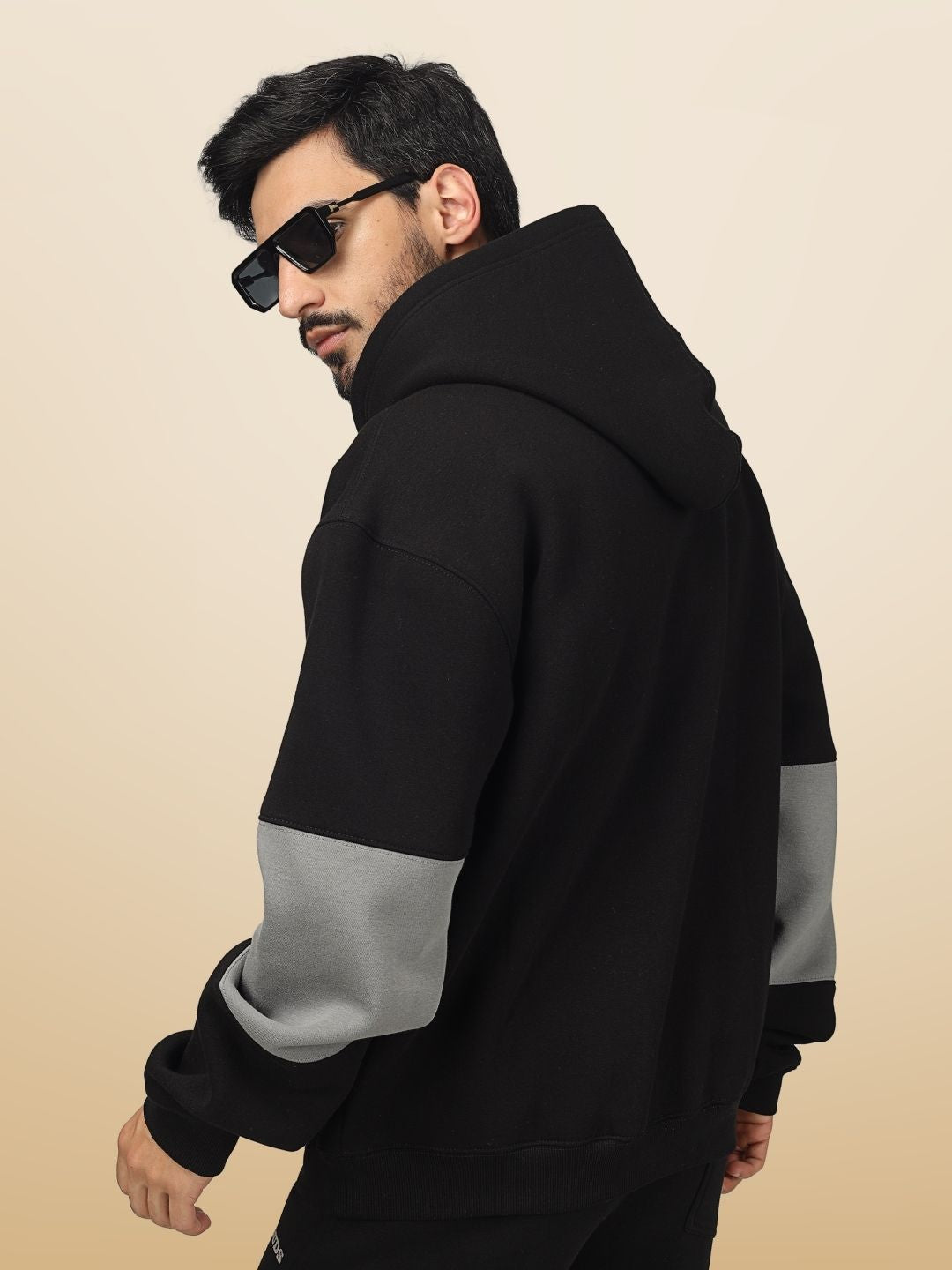 WD Gorbcore Colorblock Hoodie (Black-Grey) - Wearduds