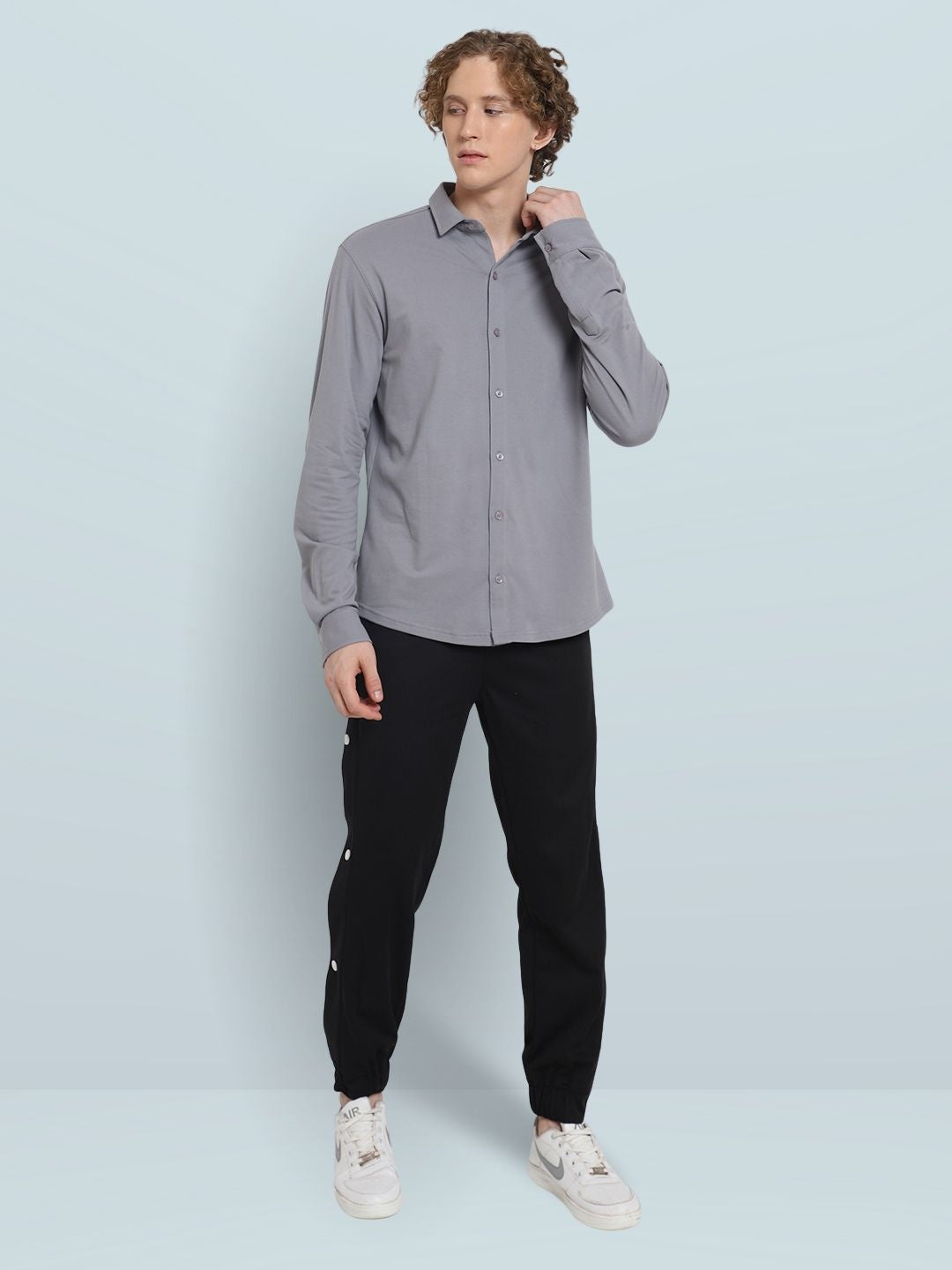 Silver Grey Sporty Pique Shirt - Wearduds