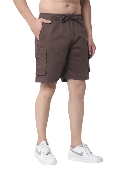 Cotton Cargo Shorts (Brown) - Wearduds