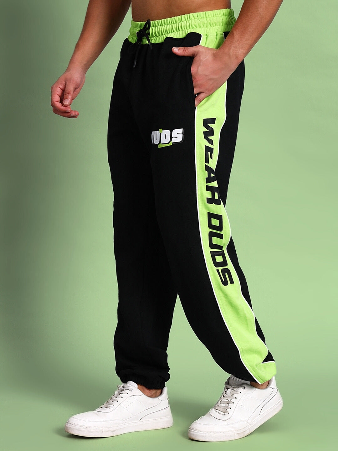 PEPPY JOGGERS (BLACK-NEON GREEN)