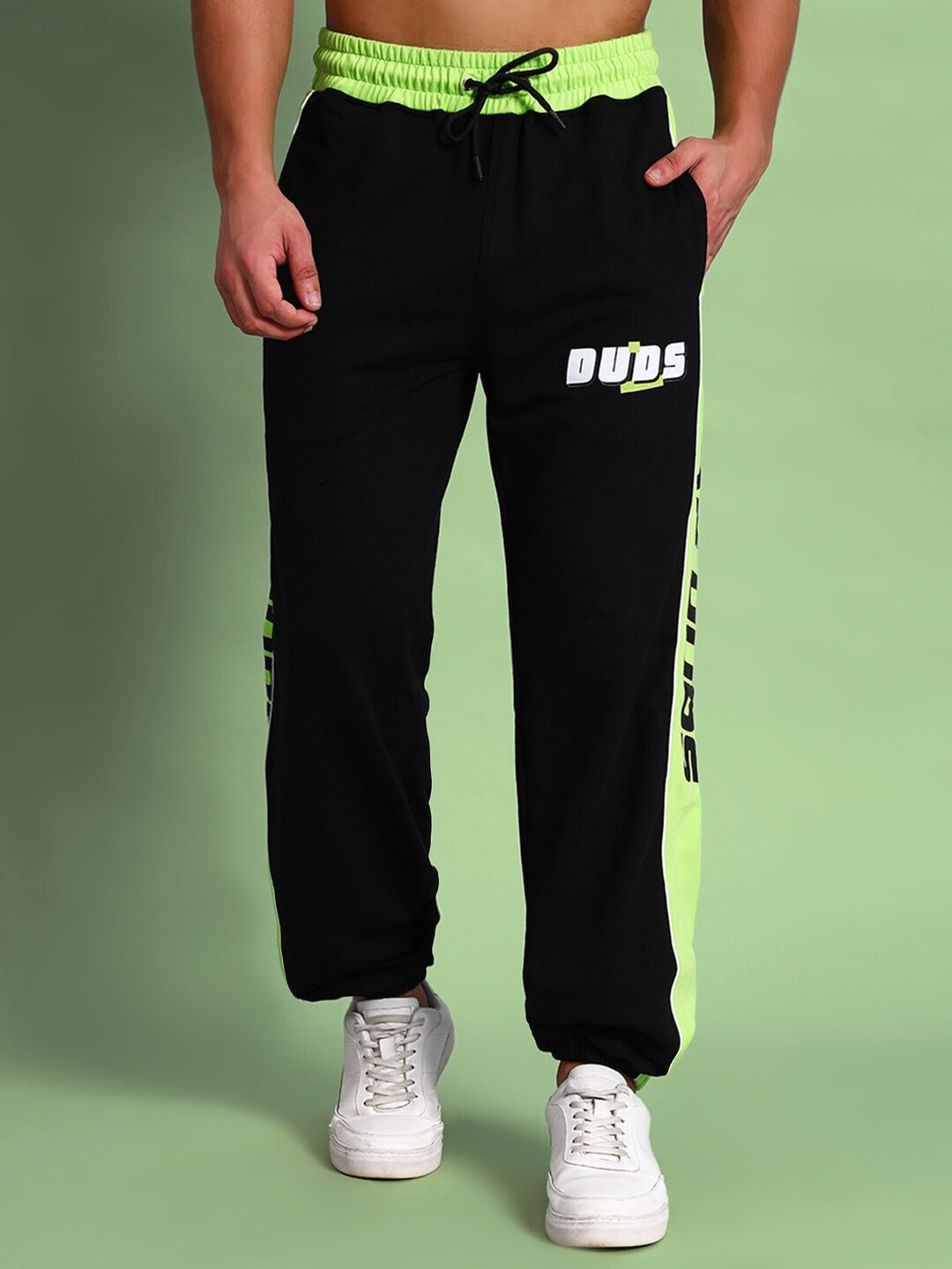 PEPPY JOGGERS (BLACK-NEON GREEN)