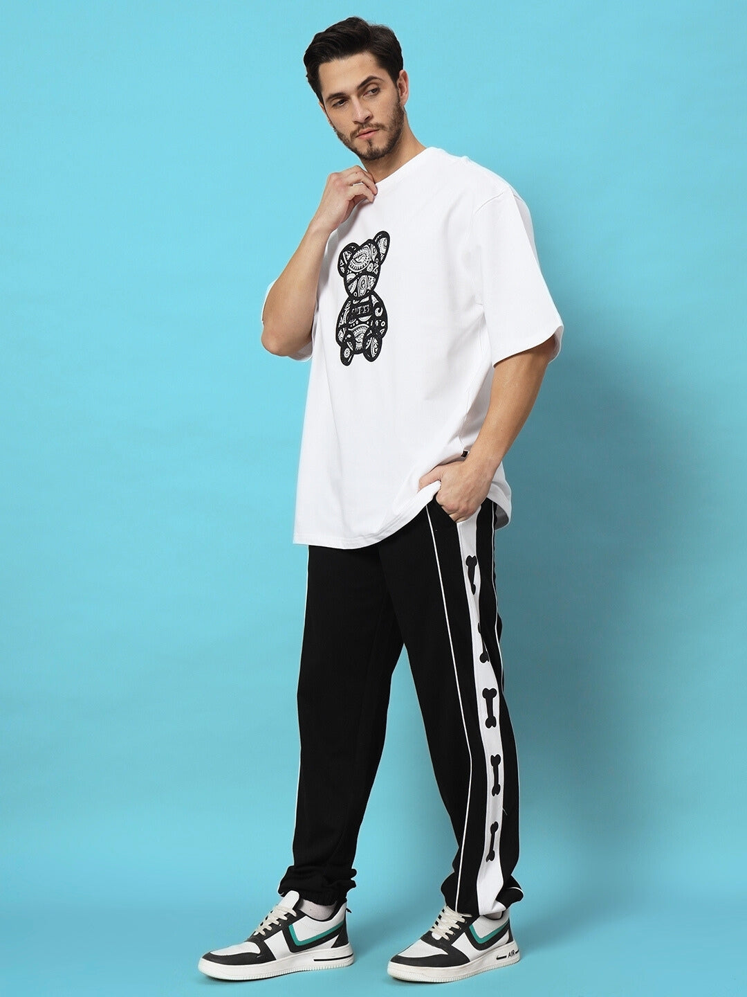 TIBIA CONTRAST PANEL JOGGERS (BLACK)