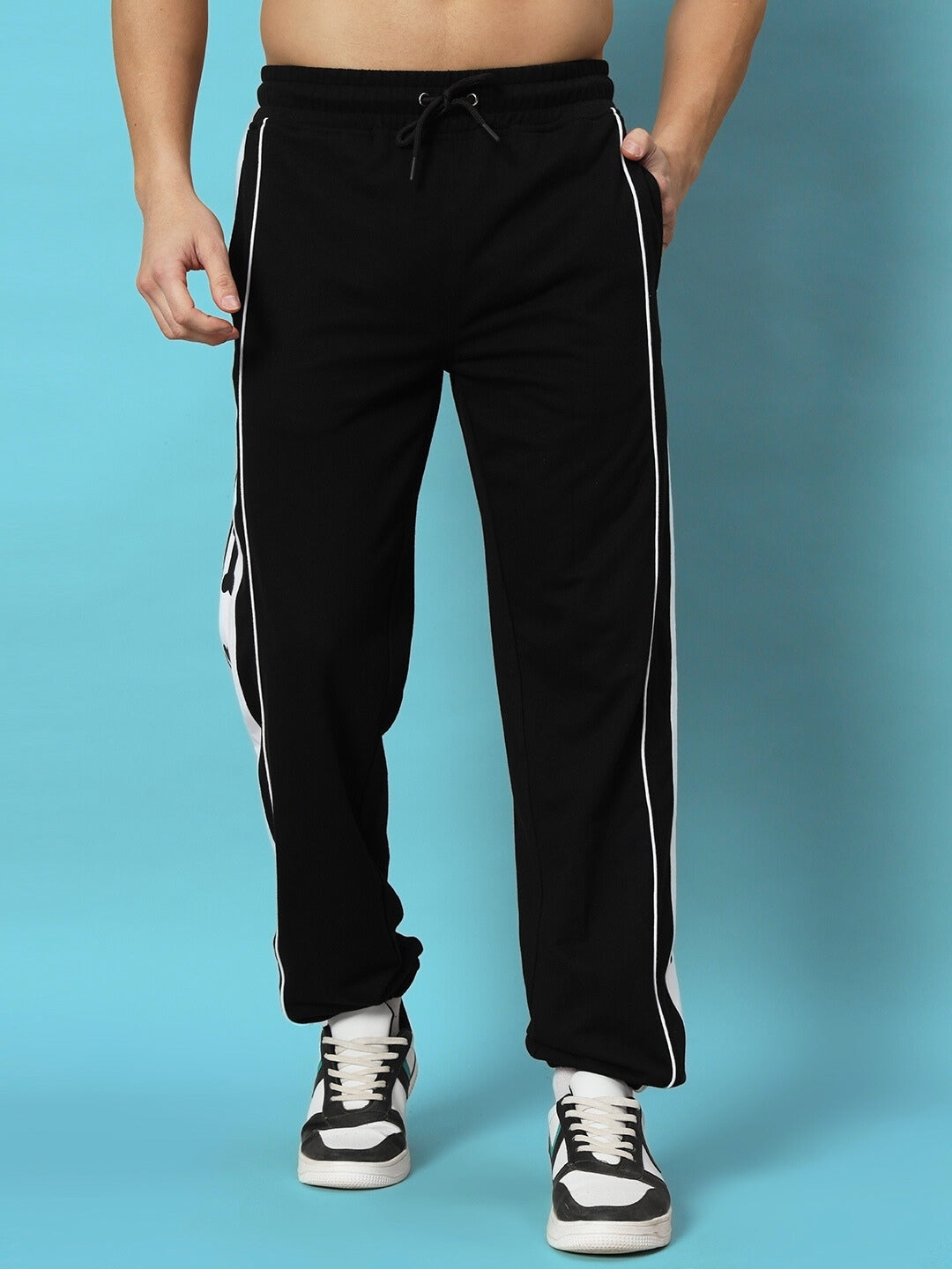 TIBIA CONTRAST PANEL JOGGERS (BLACK)