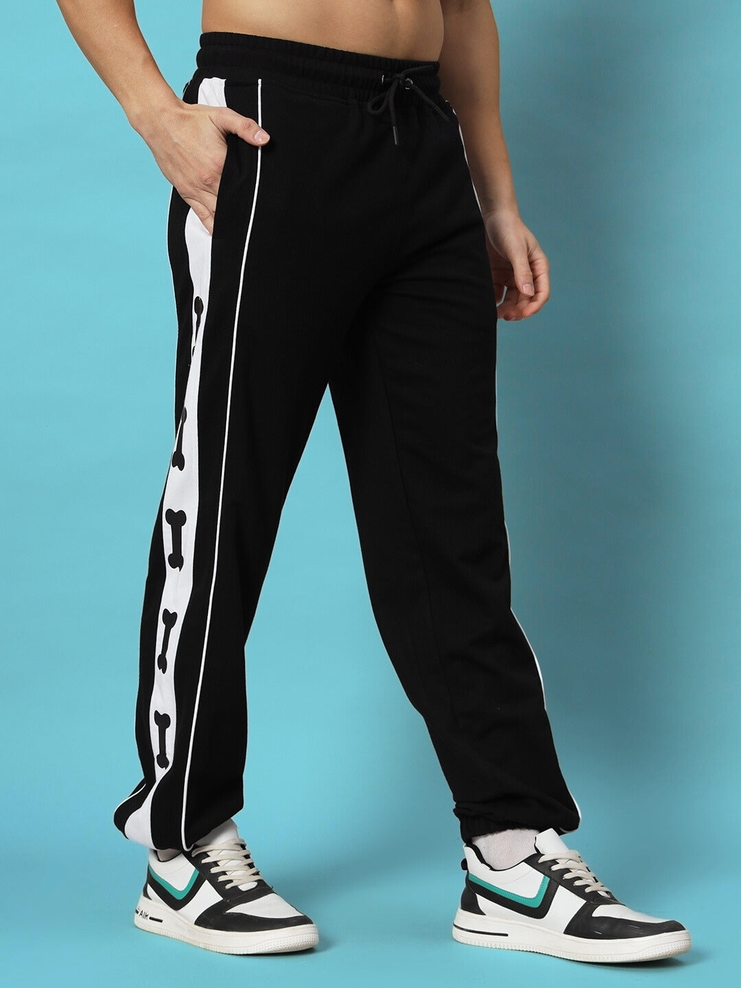 TIBIA CONTRAST PANEL JOGGERS (BLACK)