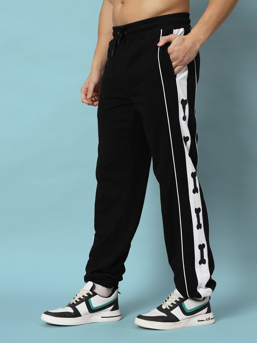 TIBIA CONTRAST PANEL JOGGERS (BLACK)