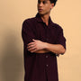 Frowzy Solid Shirt (Wine)