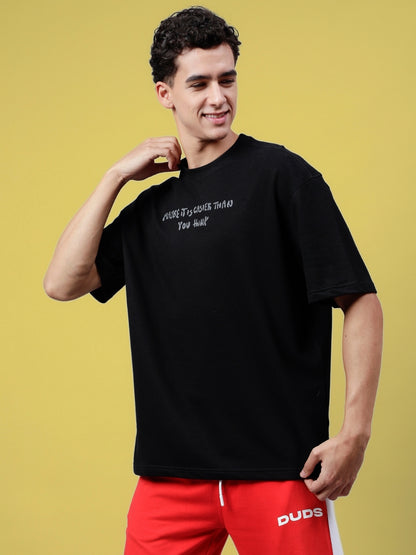 Maybe it is easier Than you think Reflector Over-Sized T-Shirt (Black)