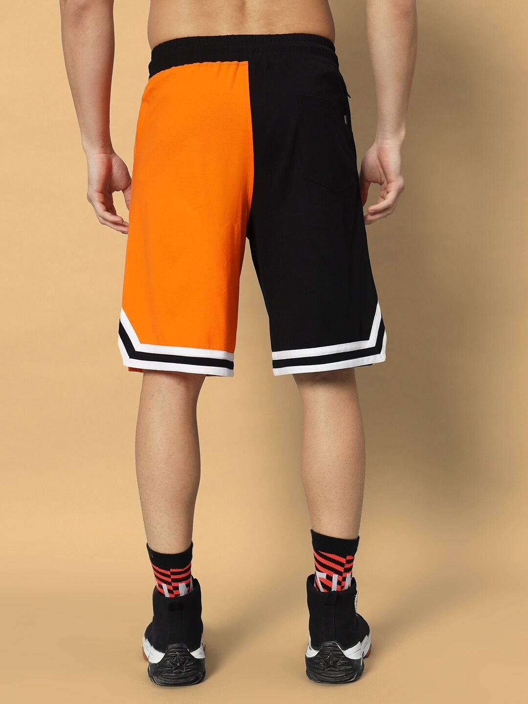 Fox Regular Fit Shorts (Orange-Black)