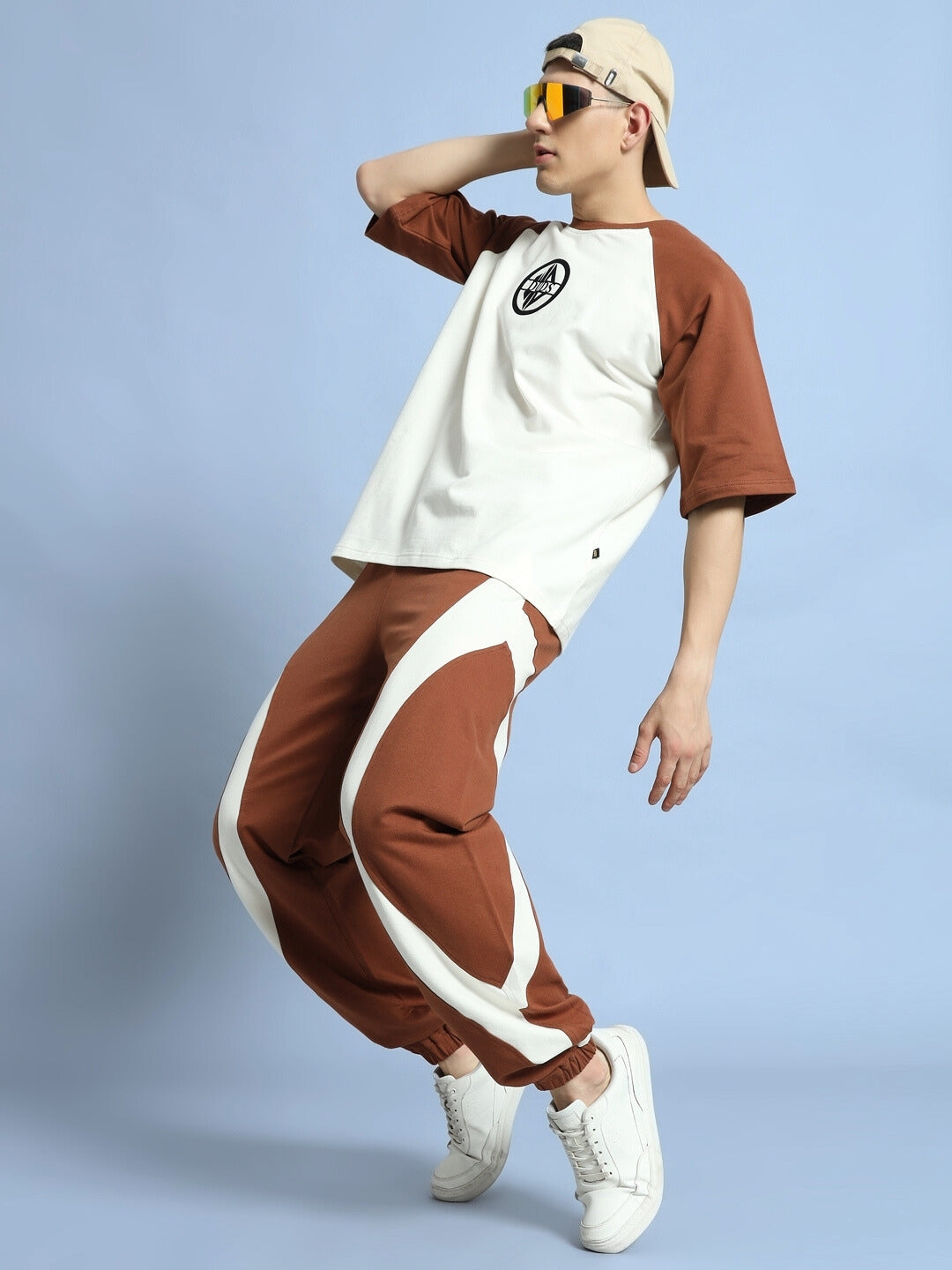 Cocoa Co-Ord Set (Off White-Brown)