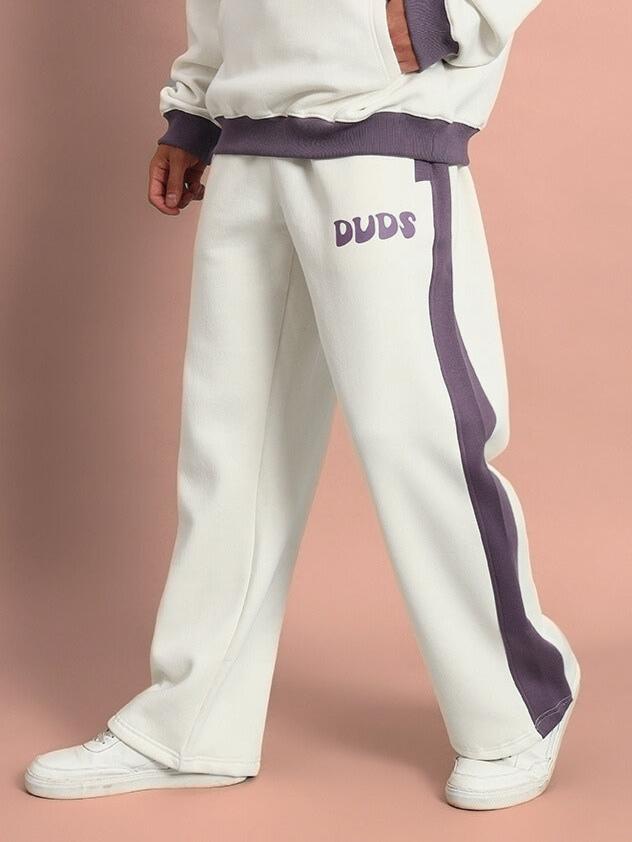 Self Love Fleece Pant (White-Violet)