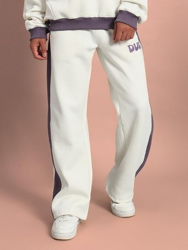 Self Love Fleece Pant (White-Violet)