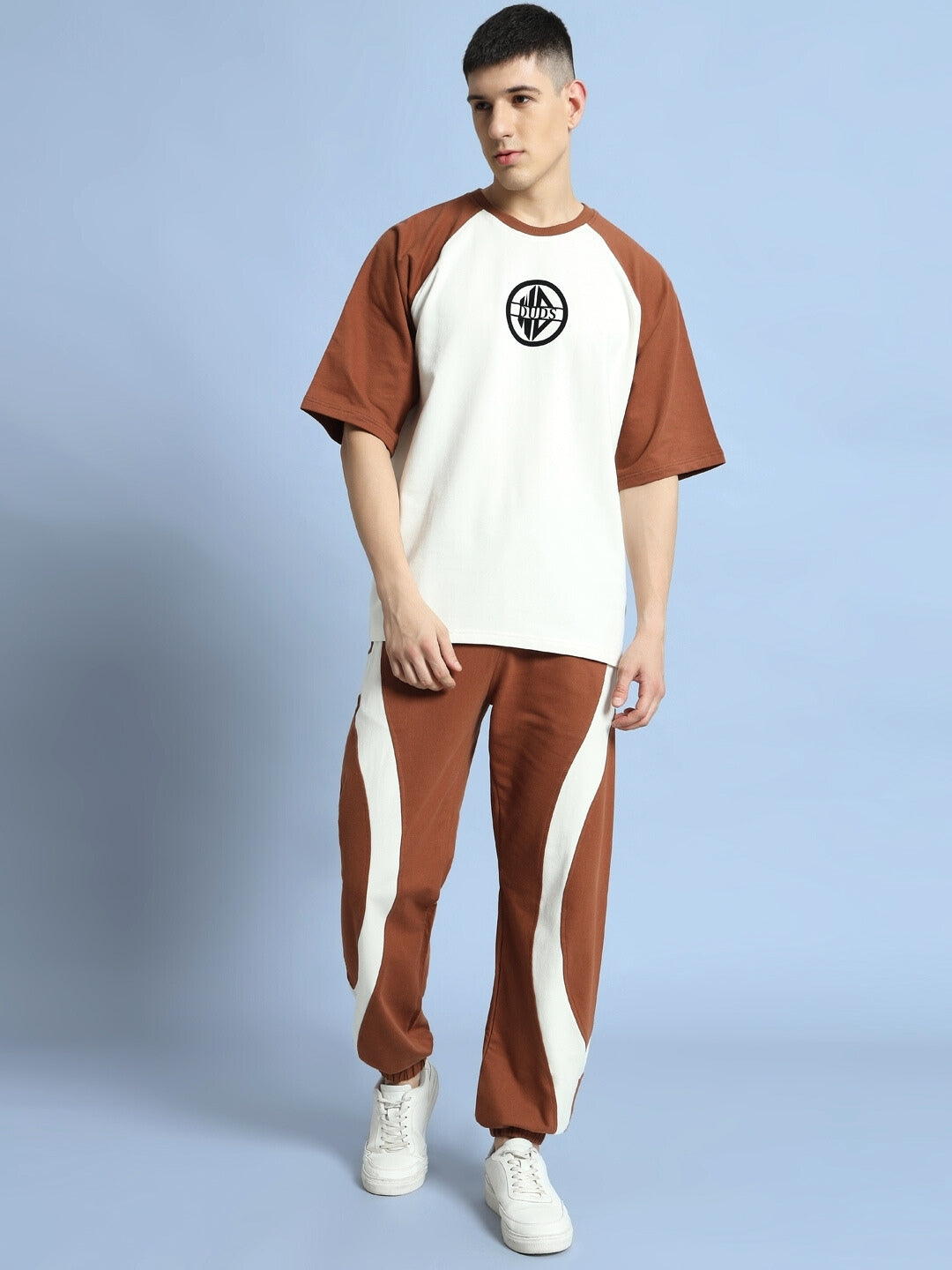 Cocoa Co-Ord Set (Off White-Brown)