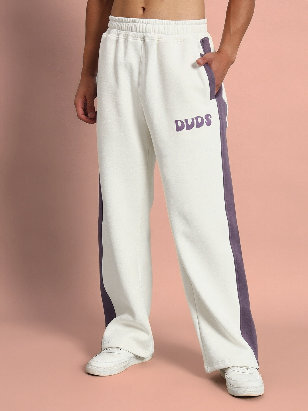 Self Love Fleece Pant (White-Violet)