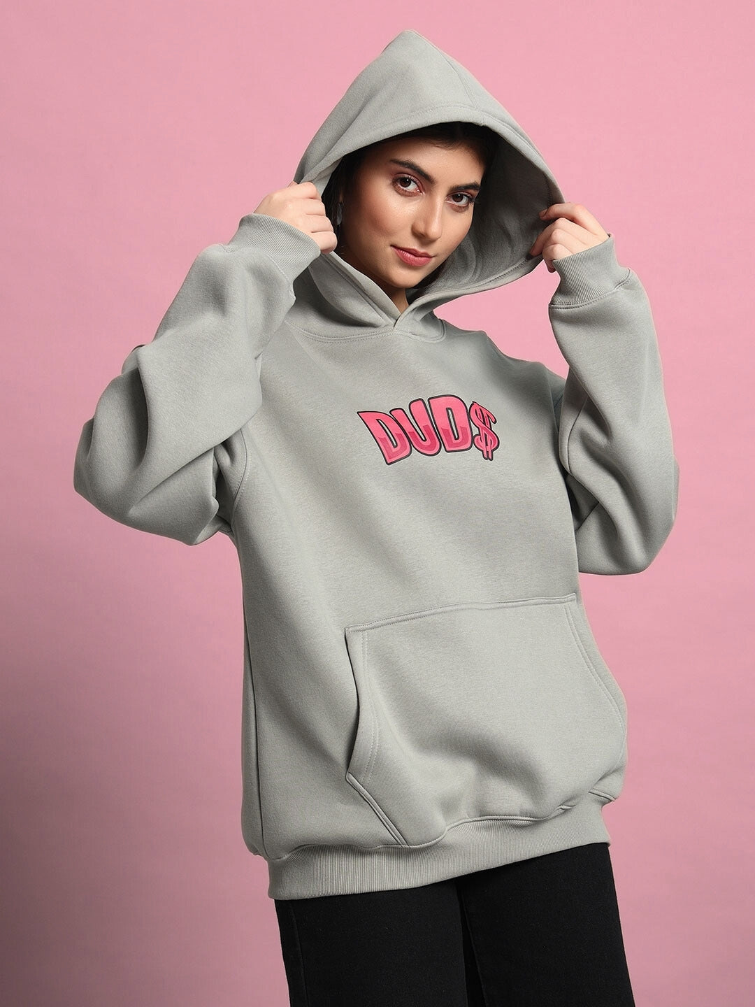 Women's Pink Panther Oversized Hoodie (Grey)