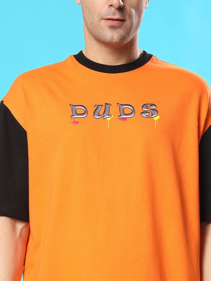 Cool Teddy Oversized T-Shirt (Orange-Black)