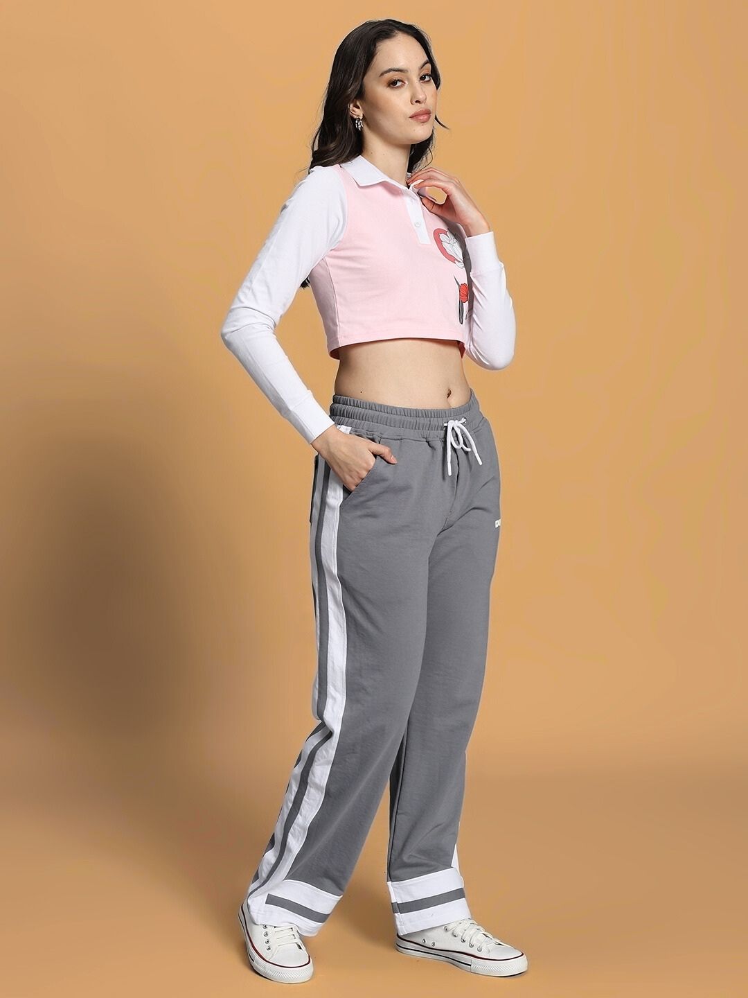 WOMEN'S FLORA CO-ORD SET (PINK GREY)