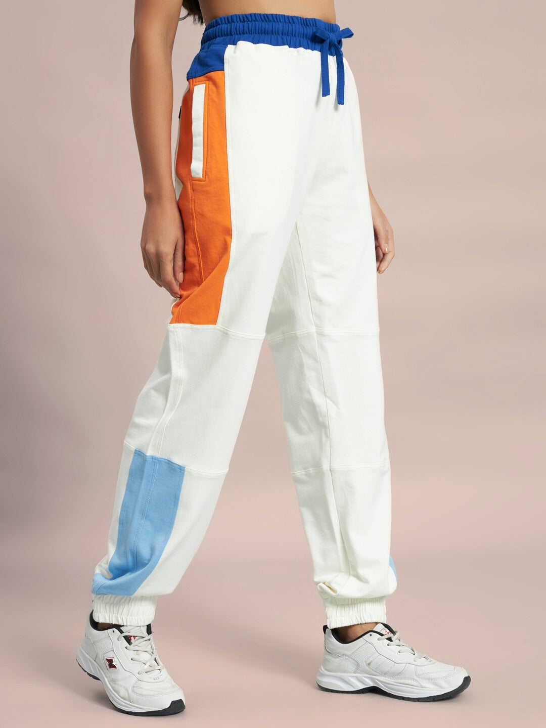 WOMEN'S PARKER SIDE CONTRAST JOGGERS (OFF-WHITE)