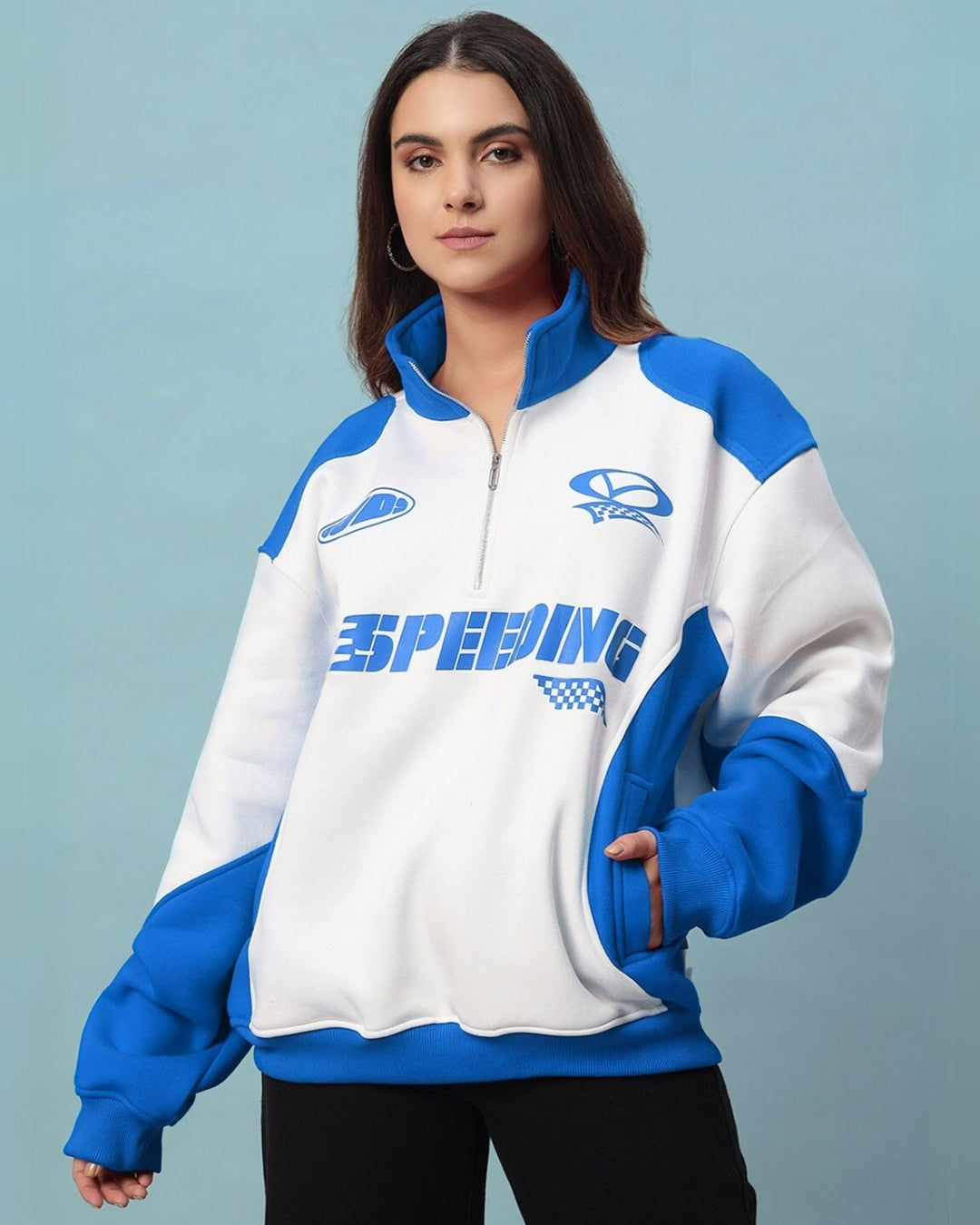 WOMEN'S SPEEDING COLORBLOCK JACKET (ROYAL BLUE)