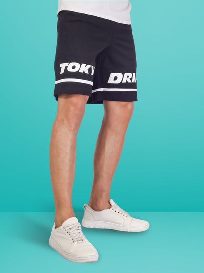 Tokyo Drift Regular Fit Shorts (Black) - Wearduds